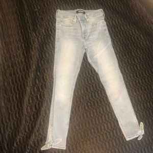Cropped light denim from express